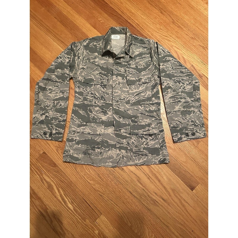 US Air Force Mens Utility Shirt 36 Long Gray Tiger Stripe Camo Gorpcore Workwear